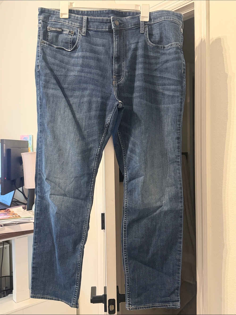 Calvin Klein Men’s Dark Blue Straight-Leg Jeans